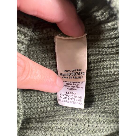 LL Bean, Women's Thick Knit Full Zip Cardigan Sweater. Sage Green, Size: Large - Picture 6 of 8